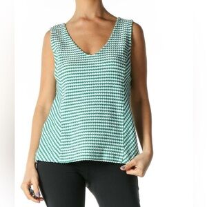 ANTHROPOLOGIE Maeve Green & White Striped tank size S